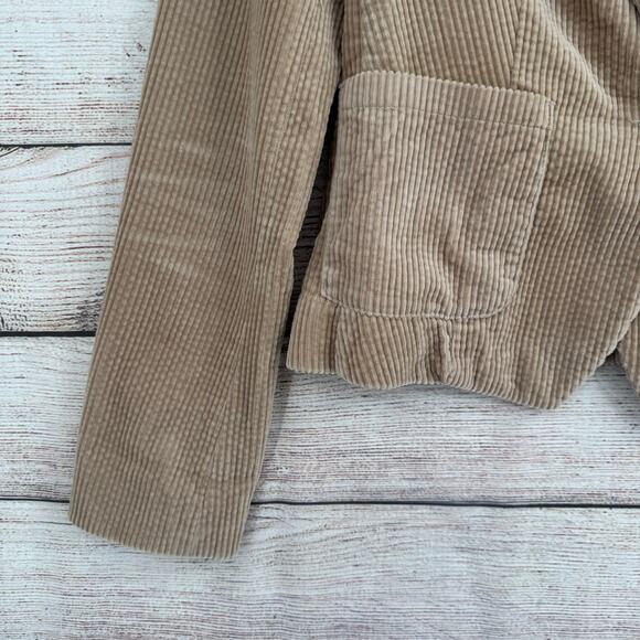 Daughter of the Liberation Corduroy Blazer Womens 4 Beige Shoulder Pads - Picture 4 of 11